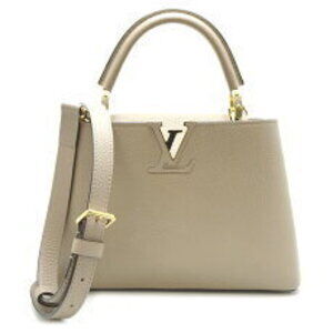 Louis Vuitton Capucines Handbag Taurillon Gallé Gray Beige